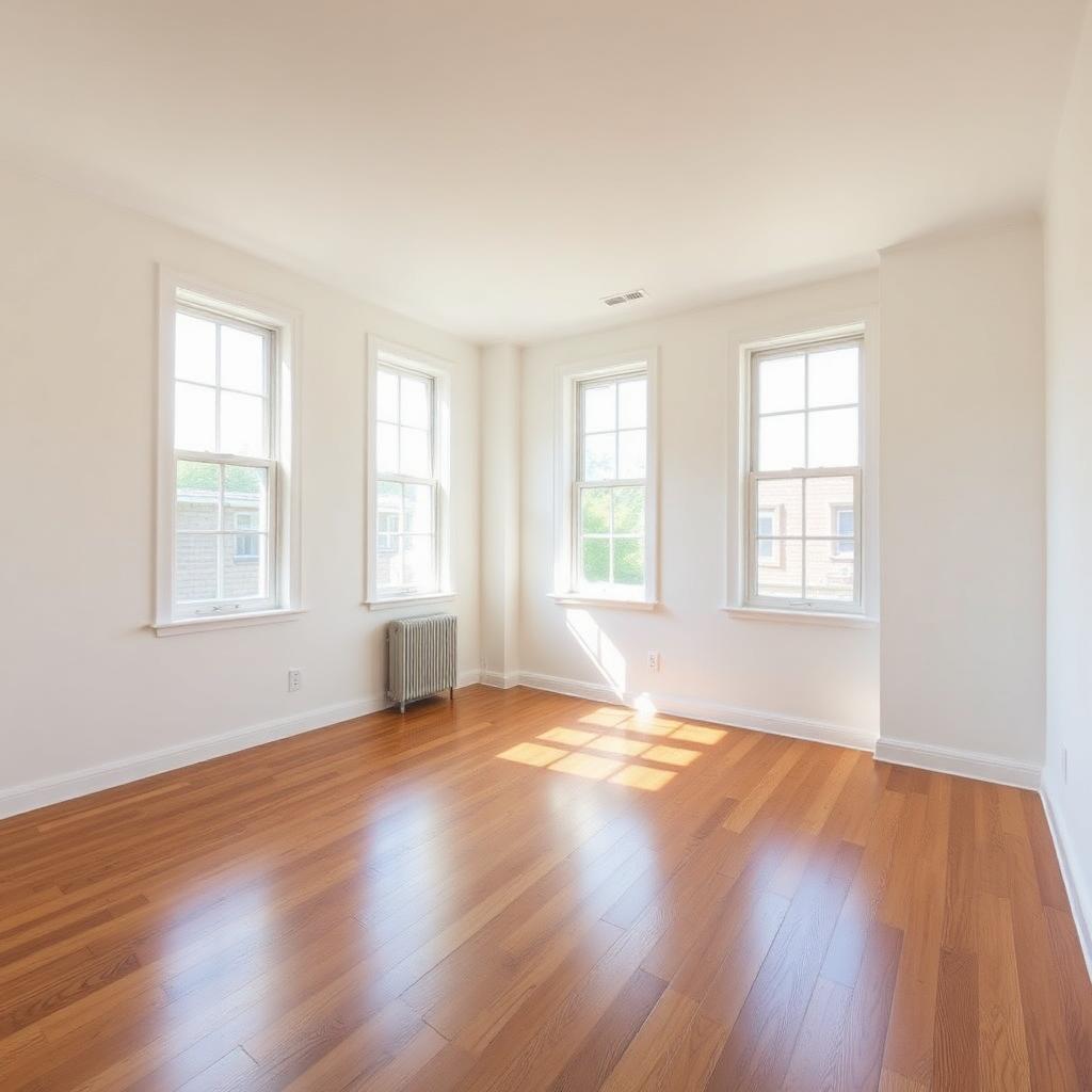 Empty rental apartment ready for move-out inspection